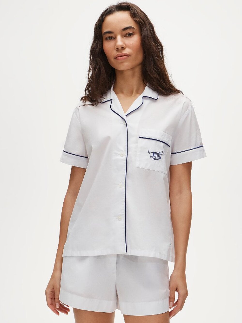 J. Crew Short-sleeve "Dog Mom" Pajama Short Set in End-on-end Cotton NWT